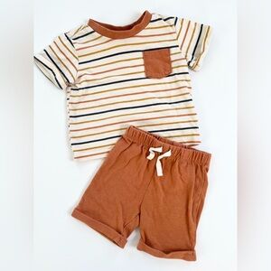 Three Tikes Striped T-Shirt and Shorts Kids Set